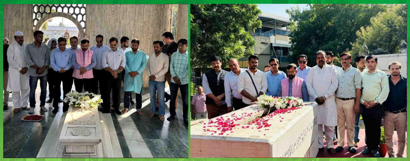 Prof. Mazhar Asif, Vice Chancellor, JMI pays homage to Brigadier Usman and Dr Zakir Husain at their mausoleum